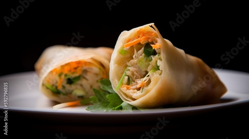 Crab Spring Rolls - A delectable Chinese appetizer with succulent crab meat and fresh veggies wrapped in a delicate pastry wrapper