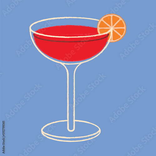 Cocktail vector flat illustration. Classic cocktail.
