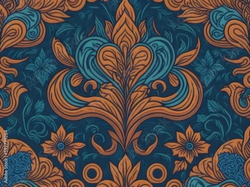 An arabesque pattern texture, print for shirts, blouses, dresses and clothes.