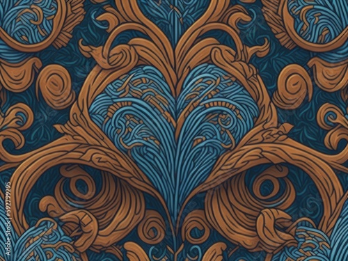 An arabesque pattern texture, print for shirts, blouses, dresses and clothes.