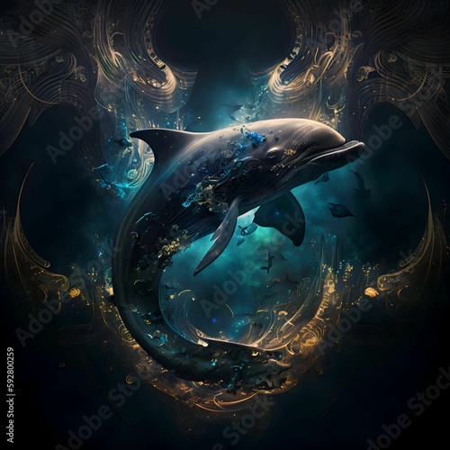 background de golfinho, criado por Inteligência artificial.