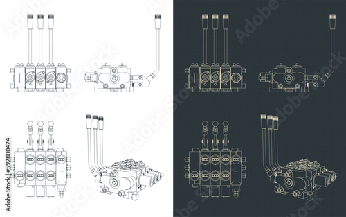 Hydraulic directional control valve blueprints