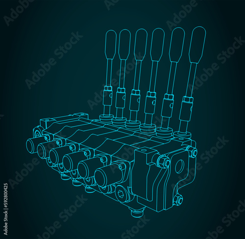 Hydraulic directional control valve illustration
