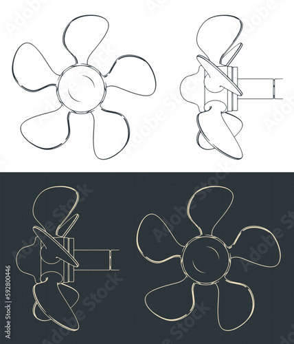 Propeller screw blueprints