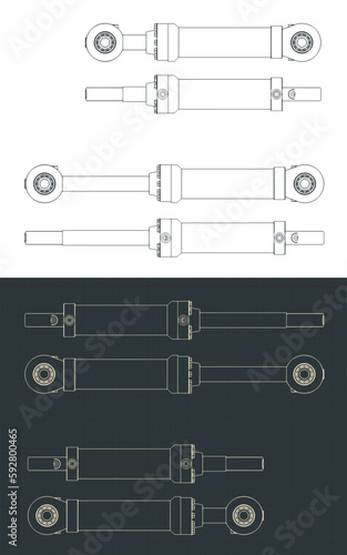 Hydraulic cylinder blueprint