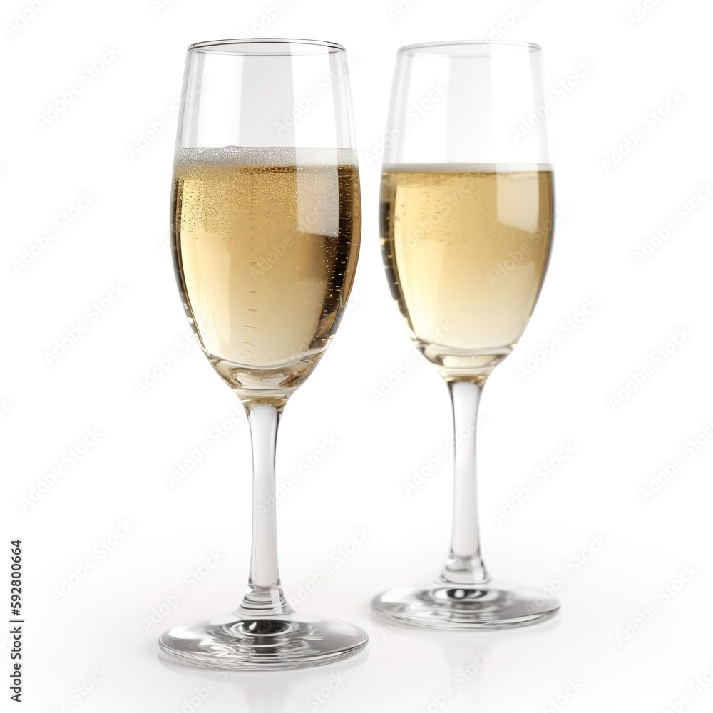 glass of champagne isolated. generative ai glass of champagne isolated. generative ai