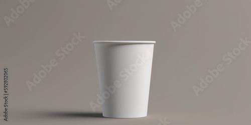 Coffee paper cup mockup. Recyclable kraft paper cup. Generative AI. Coffee. Copy space for text and logo © Ruslan Shevchenko