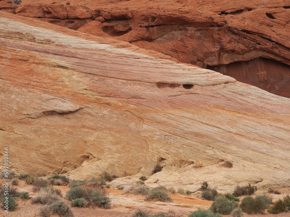 Red sandstone in Valley of Fire in Nevada Red sandstone in Valley of Fire in Nevada