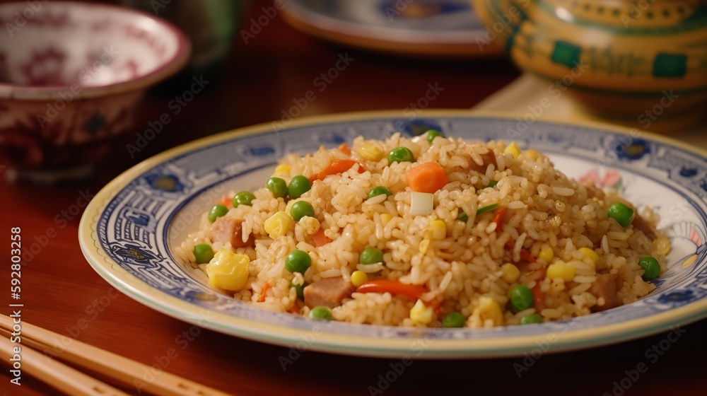 Get a taste of China with Yang Chow Fried Rice - A colorful and delicious dish that's perfect for any meal Get a taste of China with Yang Chow Fried Rice - A colorful and delicious dish that's perfect for any meal