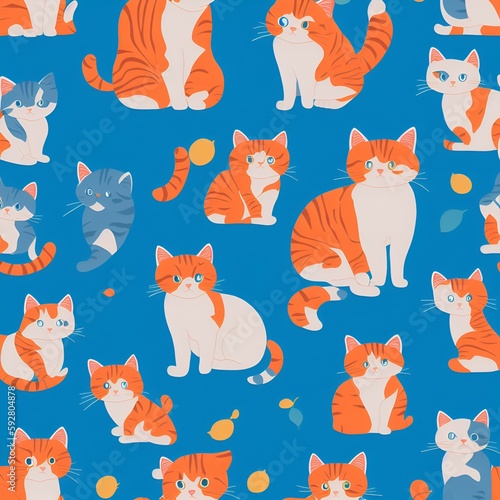 seamless pattern with cats   kittens made by Leonardo.ai