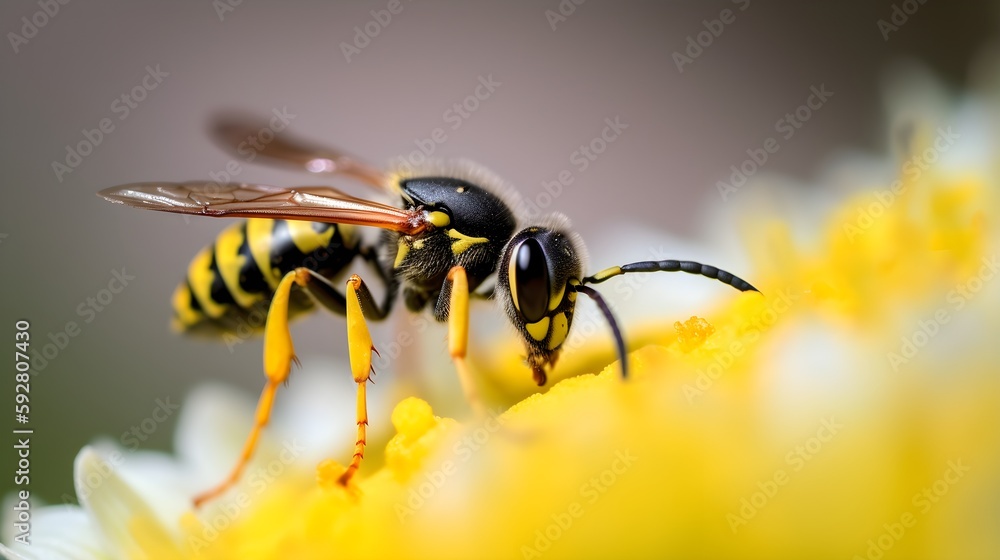 wasp on flower