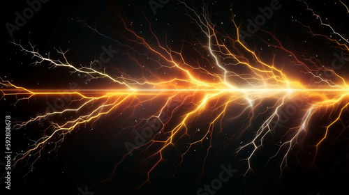 Lightning bolt blast line copy space background pattern Generative AI