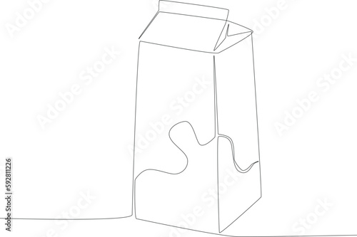 A milk for breakfast in the morning. Breakfast one-line drawing