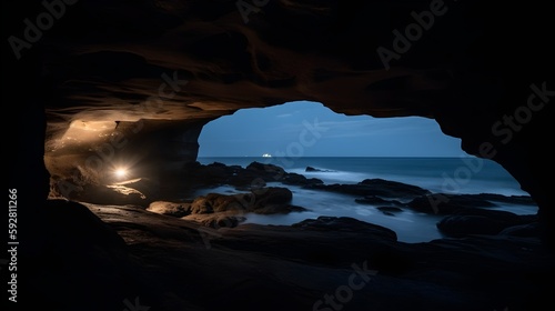 sea and rocks cave