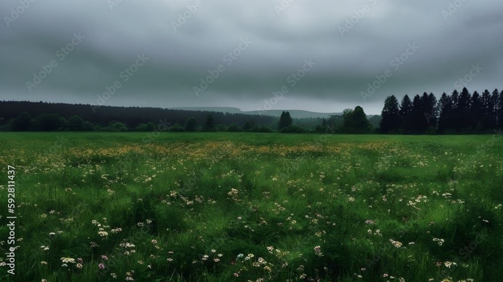 Fototapeta premium storm over the field