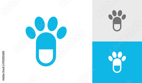 Pill supplement logo for pet dog or cat