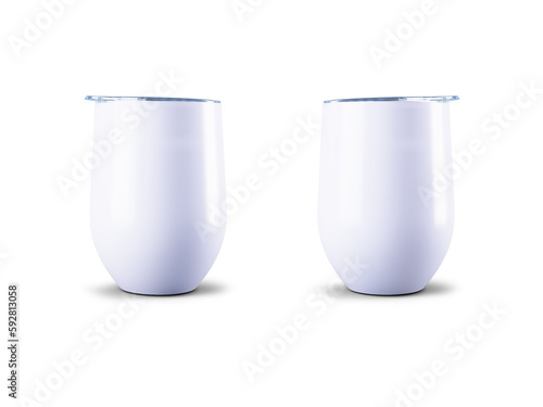 Blank Stainless Steel Stemless Wine Glass Tumbler for Branding isolated  3D render photo