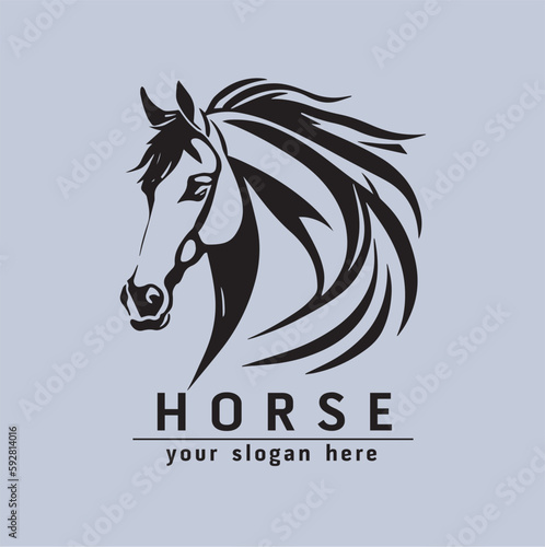 Vector flat design horsehorse logo design