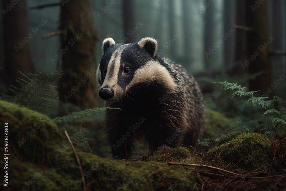 Obraz premium portrait of skunk in the forest