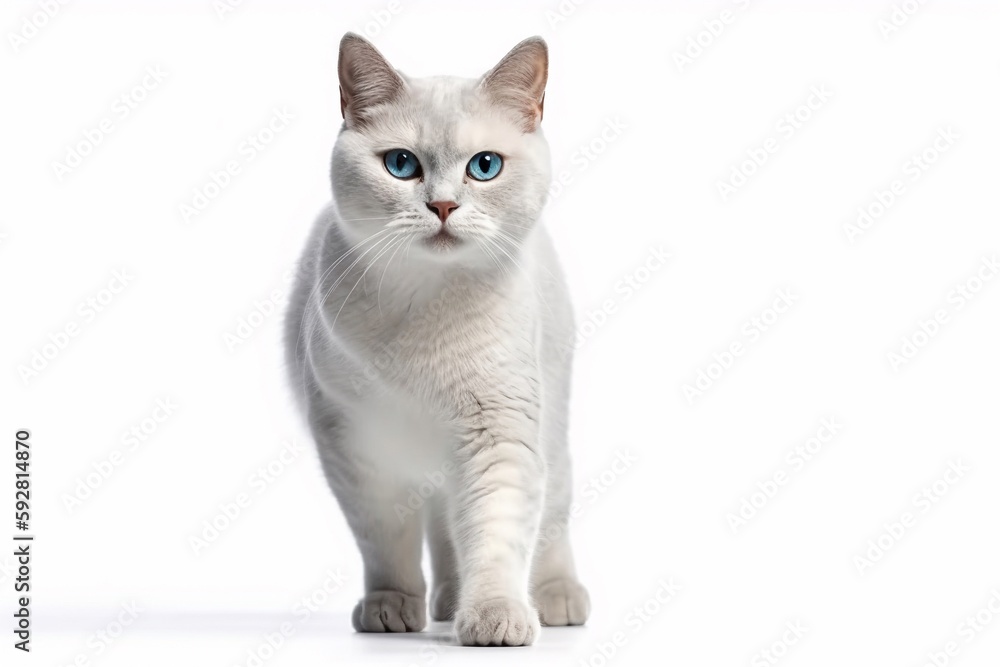 white british cat isolated on white