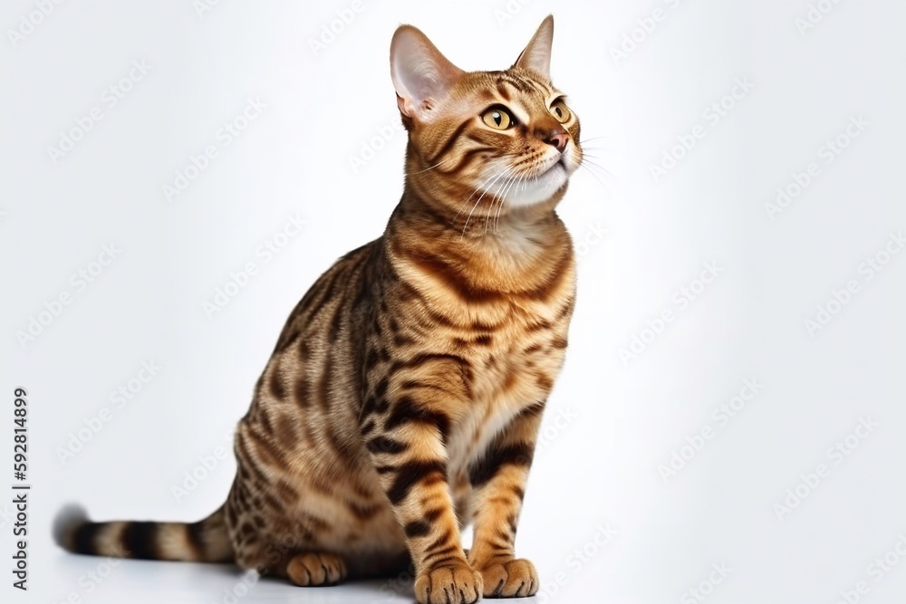 Obraz premium bengal cat isolated on white