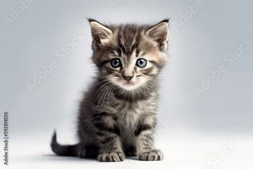 british kitten isolated on white background