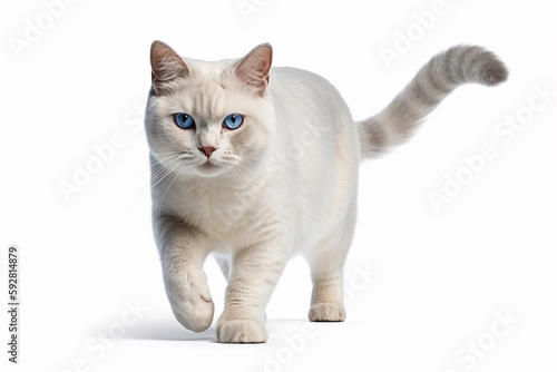 white british cat isolated on white