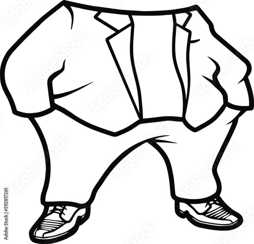 Vector Outline of the NAFO Fella body with casual business attire.