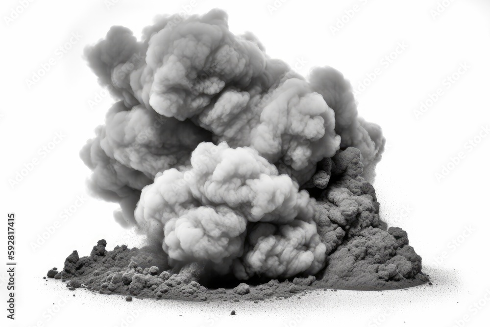 dramatic black and white photo of a billowing smokestack. Generative AI dramatic black and white photo of a billowing smokestack. Generative AI
