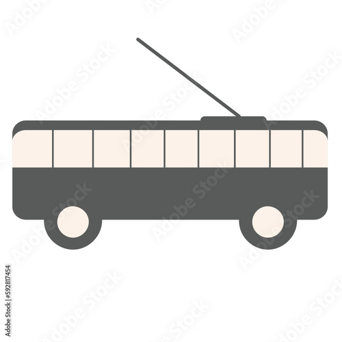 childish cute tram hand drawn vector transportation element