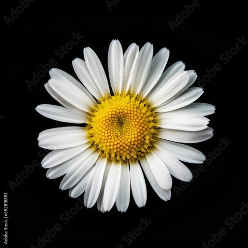 Single Daisy Flower Isolated on Dark Background   Generative AI Artwork