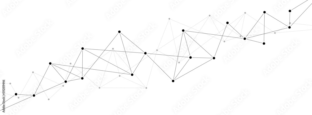 Polygon connect data lines and dots technology background template.	