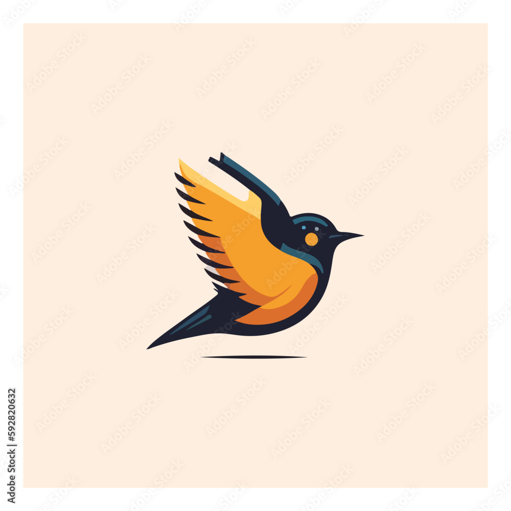 Flying Wings Bird Logo simple minimalist abstract design vector template. Bird logo design Flying Wings Bird Logo simple minimalist abstract design vector template. Bird logo design
