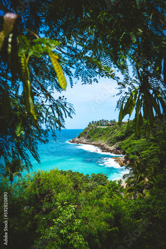 Obraz na płótnie Vista de la playa Carrizalillo, Puerto Escondido, Oaxaca, México w salonie