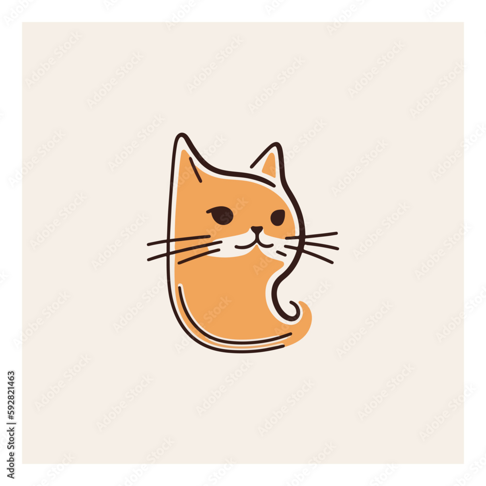 Obraz premium Cute cat cartoon, vector illustration