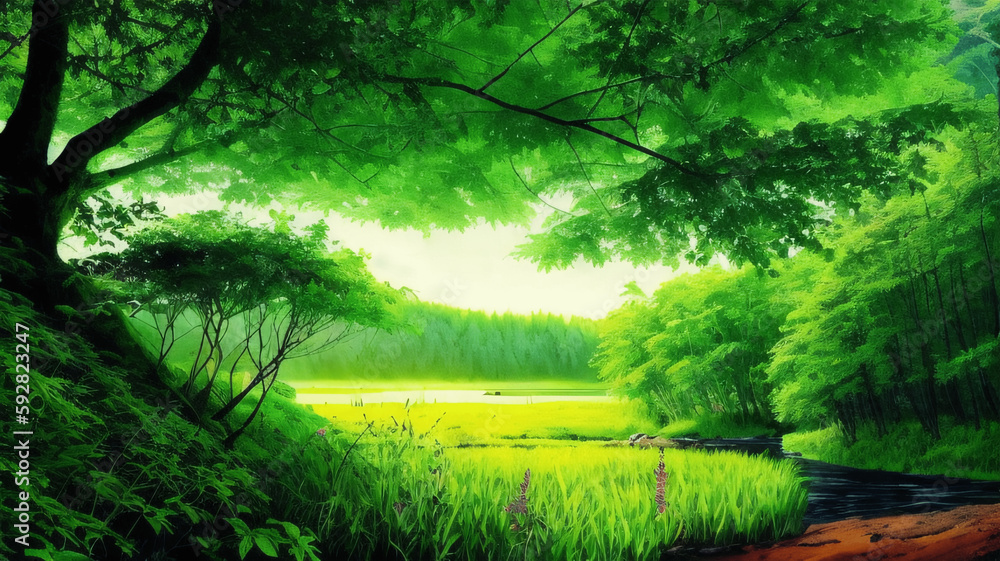 natural landscape forest trees generative ai natural landscape forest trees generative ai