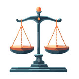 Justice symbolized by balanced scales of law