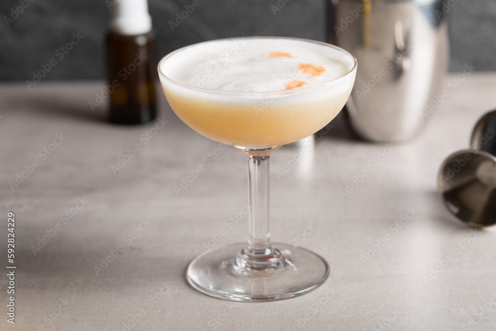 Whiskey Sour cocktail booze bourbon whiskey, lemon juice, simple syrup, egg white and aromatic bitters Whiskey Sour cocktail booze bourbon whiskey, lemon juice, simple syrup, egg white and aromatic bitters