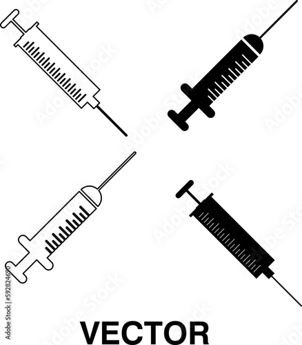 Empty syringe icon set vector illustration on white background..eps