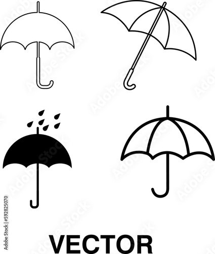 Umbrella icon set vector illustration on white background 