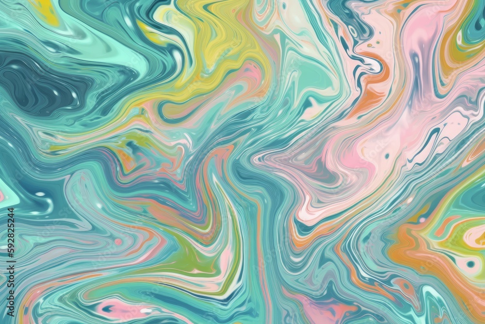 an abstract painting with vibrant colors and dynamic brushstrokes. Generative AI