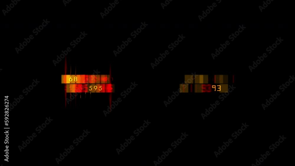 Numbers decoder, two animated futuristic sci-fi elements. The shot is ...