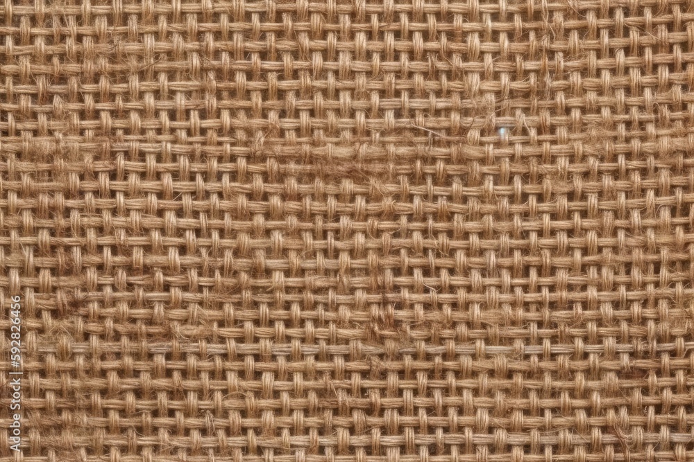 detailed close-up view of a textured brown woven fabric. Generative AI detailed close-up view of a textured brown woven fabric. Generative AI