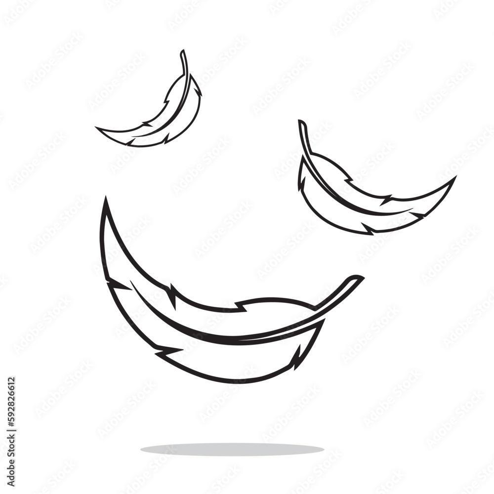 Obraz premium Feather, Vector, Silhouette, Icon, Logo