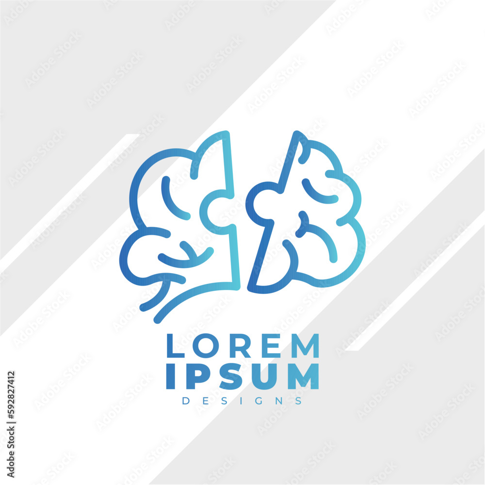 Gradien brain logo templates. smart brain logo design for company Gradien brain logo templates. smart brain logo design for company