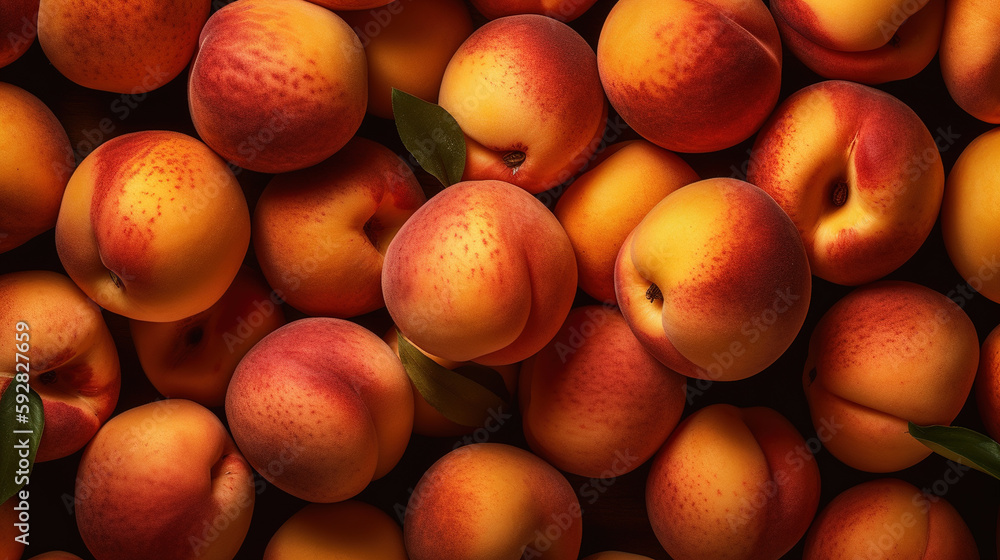 Fresh Peach, The Juicy Details, Top-Down Fruit Mockup for Your Product Displays - Generative AI Fresh Peach, The Juicy Details, Top-Down Fruit Mockup for Your Product Displays - Generative AI
