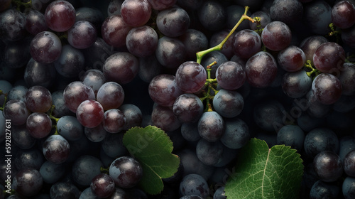 Fresh Grapes, The Fruitiest Mockup, A Top-Down View for Your Design Needs - Generative AI