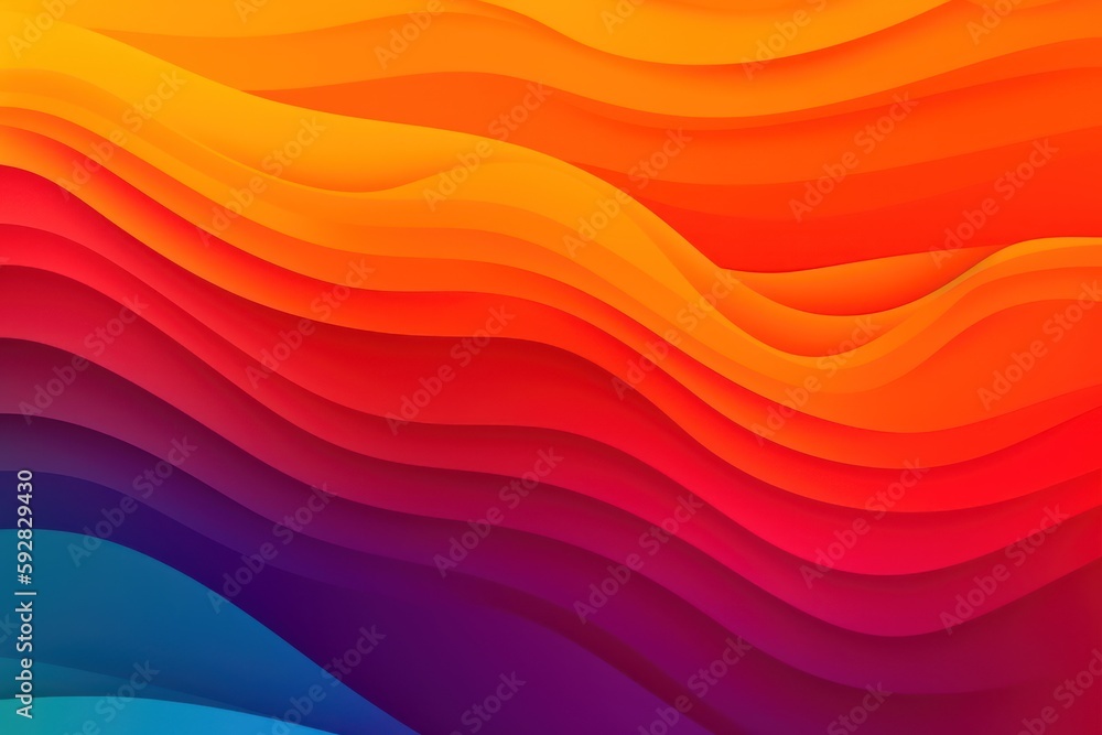 Colorful Background with Waves - Generative AI Colorful Background with Waves - Generative AI