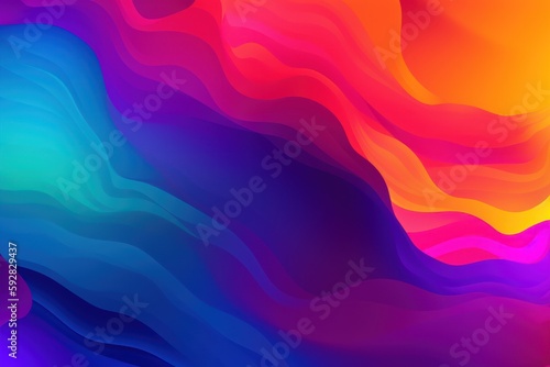 Colorful Background with Waves - Generative AI