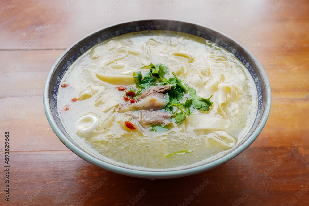Chinese Food Mutton Stewed Noodles in Henan Province